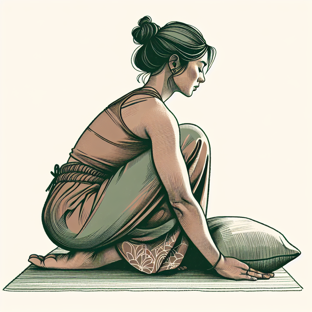 Person in child's pose with knees wider than hips, arms extended forward, forehead resting on floor