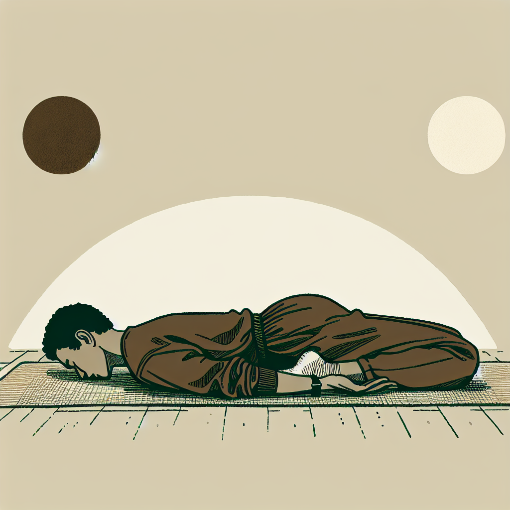 Person performing prone cobra: face down, hands under shoulders, arms straight, low back arched, hips on floor
